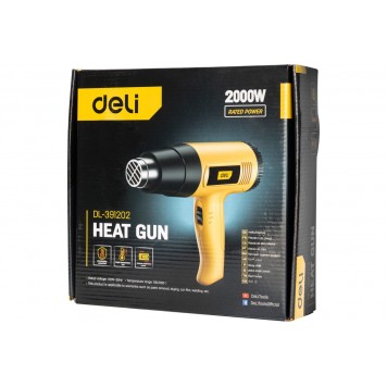 Фен DL391202 технический 2000 Вт с бесступенчатой регулировкой температуры DELI-1