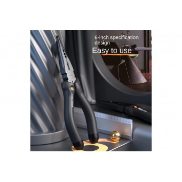 Удлиненные плоскогубцы "Home Series Black" HT2106 160мм, Deli-6