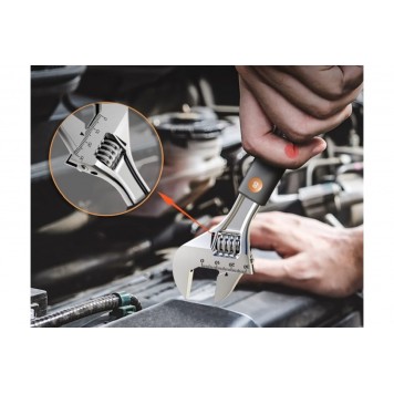 Ключ HT1508C разводной "Home Series Gray" 200мм, Deli-3