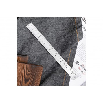 Линейка DL8030Y стальная 300мм, нержавеющая сталь Deli-3