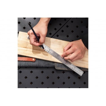 Линейка DL8030Y стальная 300мм, нержавеющая сталь Deli-6