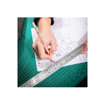 Линейка DL8050Y стальная 500мм нержавеющая сталь Deli-5