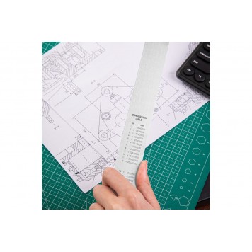 Линейка DL8100Y стальная 1000мм, нержавеющая сталь Deli-3