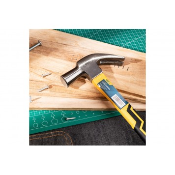 Молоток-гвоздодер DL5027Y 500 гр, фиберглассовая рукоять DELI-4