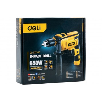Дрель DL-CZ13-E1 электрическая ударная 650 Вт, ключевой патрон 13 мм DELI-4