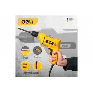 Дрель DL-DZ10-E1 сетевая 500 Вт, быстрозажимной патрон 10 мм DELI-14