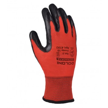 Перчатки 4193 стрейчевые с латексным покрытием красные размер 10 (XL) DOLONI-1
