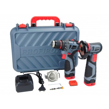 Набор аккумуляторных инструментов E0229 ProfiSet 2B16 (Li-ion 2 шт, 2.0 Ач, З/У, в кейсе, E0210, E0245) Набор аккумуляторных инструментов E0229 ProfiSet 2B16 (Li-ion 2 шт, 2.0 Ач, З/У, в кейсе, E0210, E0245)