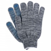 Перчатки рабочие хб, 10 класс, 6 нитей, с ПВХ точкой, размер XL, серые, 1 пара