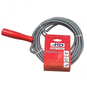 Трос HD-250040 для прочистки канализационных труб 9мм х 5м "H-D" Трос HD-250040 для прочистки канализационных труб 9мм х 5м "H-D"