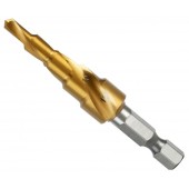 Сверло ступенчатое по металлу Deli DH-JTZ012-E1 (4-12мм, HSS 4341, спиральная канавка, шестигранный