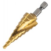 Сверло ступенчатое по металлу Deli DH-JTZ020-E1 (4-20мм, HSS 4341, спиральная канавка, шестигранный