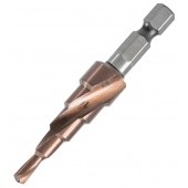 Сверло ступенчатое по металлу Deli DH-JTZ012-E3 (4-12мм, HSS M35, спиральная канавка, шестигранный х