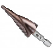 Сверло ступенчатое по металлу Deli DH-JTZ020-E3 (4-20мм, HSS M35, спиральная канавка, шестигранный х