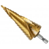 Сверло ступенчатое по металлу Deli DH-JTZ032-E2 (4-32мм, HSS M2, спиральная канавка, шестигранный хв