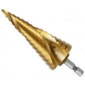 Сверло ступенчатое по металлу Deli DH-JTZ032-E1 (4-32мм, HSS 4341, спиральная канавка, шестигранный