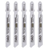 Пилки для электролобзика (5шт) по металлу Deli DH-QJT012-E4 тип T118B, 12TPI, 50мм