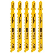 Пилки для электролобзика (5шт) по дереву Deli DH-QJT008-E1 тип T111C, 8TPI, 74мм