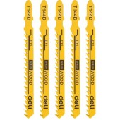 Пилки для электролобзика (5шт) по дереву Deli DH-QJT006-E2 тип T144D, 6TPI, 74мм