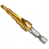Сверло ступенчатое по металлу Deli DH-JTZ012-E2 (4-12мм, HSS M2, спиральная канавка, шестигранный хв