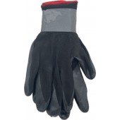 Перчатки нейлоновые YQ-16 с латексным покрытием черные 12/960