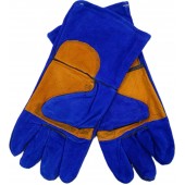 Перчатки сварщика замш длин (КРАГИ СИНИЕ)