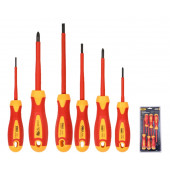 Н-р DL510006T отвёрток диэлектрических (SL3x75, SL4x100, SL6,5*150, PH0x60, PH1x80, PH2x100) Deli