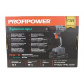 Шуруповёрт E0159 акк. бесщ. PROFIPOWER MKBL-18B (без АКБ, 18В, 45Нм, 2 скорости, 0,8-10мм, в коробке