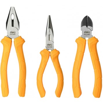 Н-р DL2008C-3 (комби. плоскогубцы 200мм, удлин. плоскогубцы 160мм, диагональные бокорезы 160мм Deli