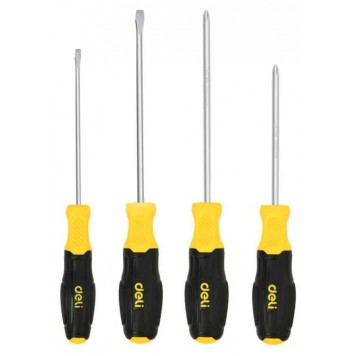 Н-р DL630004N отвёрток4шт SL5x100 + SL6x150 + PH1x100 + PH2x150 Deli Н-р DL630004N отвёрток4шт SL5x100 + SL6x150 + PH1x100 + PH2x150 Deli