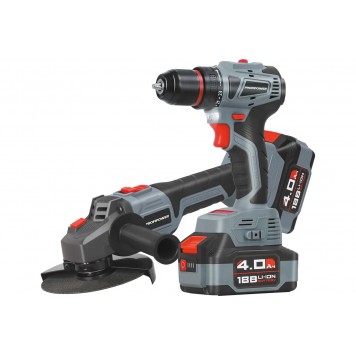 Набор аккумуляторных инструментов 2в1 E0220: УШМ MKDGA-18V + шуруповерт MKBL-18B ProfiPower