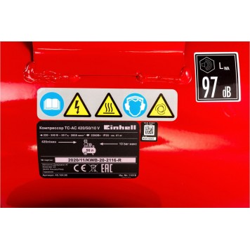 Компрессор TC-AC 420/50/10 V масляный 2.2 кВт (4010495) Einhell-10