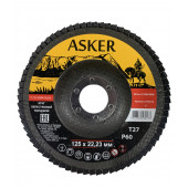 Круг лепестковый торцевой прямой ASKER КЛТ MASTER Т27, 125х22 мм, P120