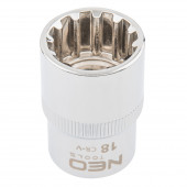 Головка 08-590 сменная Spline 1/2, 18 мм NEO