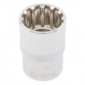 Головка 08-591 сменная Spline 1/2, 19 мм NEO