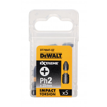 Биты DT7994T-QZ ударные IMPACT Torsion PH2x25 мм, 5 шт DEWALT Биты DT7994T-QZ ударные IMPACT Torsion PH2x25 мм, 5 шт DEWALT
