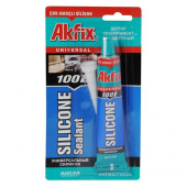 Герметик силиконовый универсальный 100Е (белый) 50 мл, 65 г AKFIX 