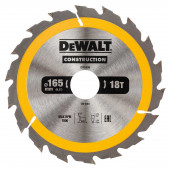 Диск DT1936-QZ пильный CONSTRUCT 165х30 мм, 18 зубьев, ATB +20° DEWALT