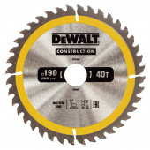 Диск DT1945-QZ пильный CONSTRUCT 190х30 мм, 40 зубьев, ATB +10° DEWALT