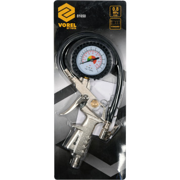 Пневмопистолет 81650 для подкачки с манометром 1-12 атм VOREL-1