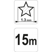 Леска 89421 для триммера 1,3 мм х 15 м, звезда