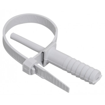 Хомут 140х10 мм с дюбелем 10х40 мм, белый Хомут 140х10 мм с дюбелем 10х40 мм, белый