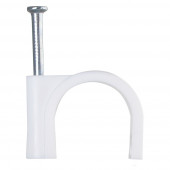 Скоба кабельная круглая 12 мм, закаленный гвоздь, уп 100шт.