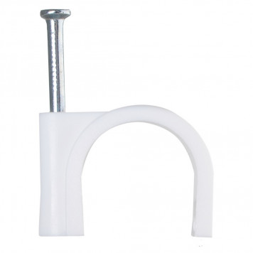 Скоба кабельная круглая 12 мм, закаленный гвоздь, уп 100шт.