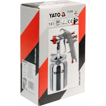 Пневмопистолет YT-2346 с нижним бачком лакокрасочный 1,0 л YATO-1