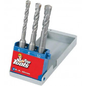 Бур по бетону, SDS Plus, 6-10 x 110 мм, S4, набор 3 шт Акция