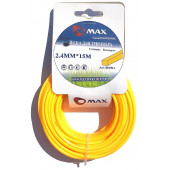 Леска B0150-1 для триммера 2,4 мм x 15 м, сечение квадрат, MAX