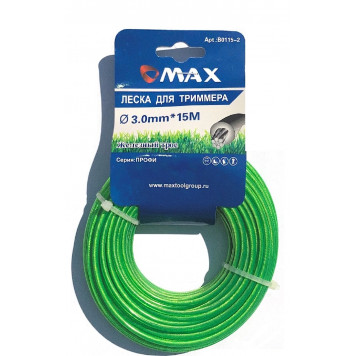 Леска B0115-2 для триммера 3,0 мм x 15 м, сечение-железный трос с нейлоновой оболочкой, MAX
