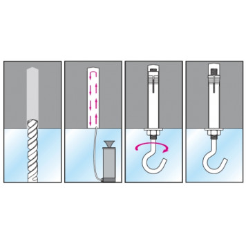 Анкер LHS с полукруглым крюком 10х115 мм, уп 30шт. Wkret-2