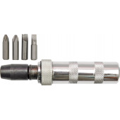 Отвёртка 65120 цельнометаллическая ударная с 4 битами VOREL